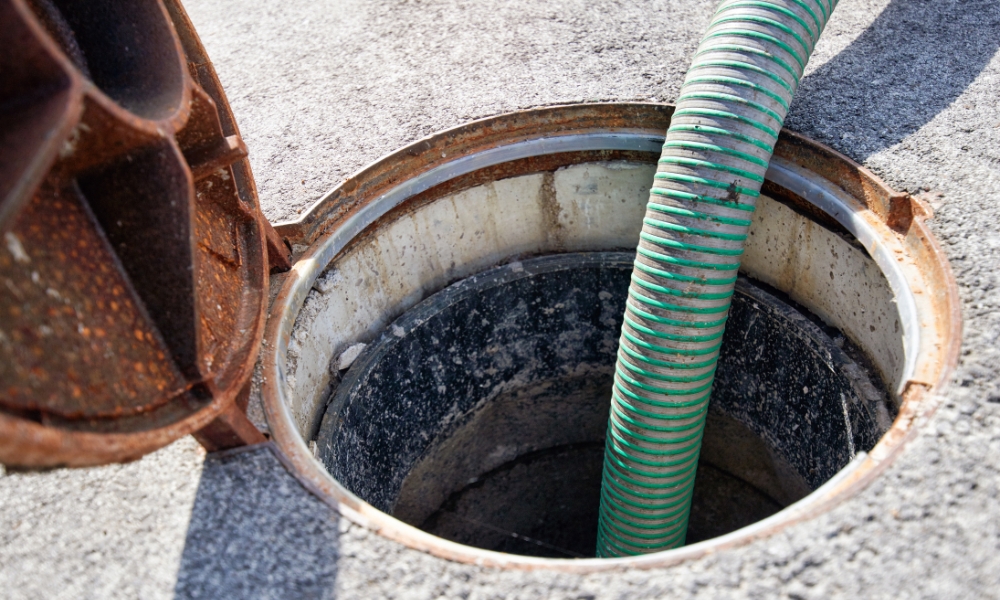 sewer being cleaned